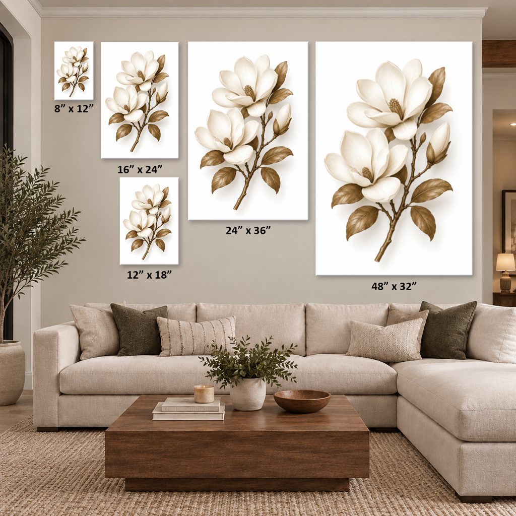 Dried Magnolia Canvas Wall Art Print