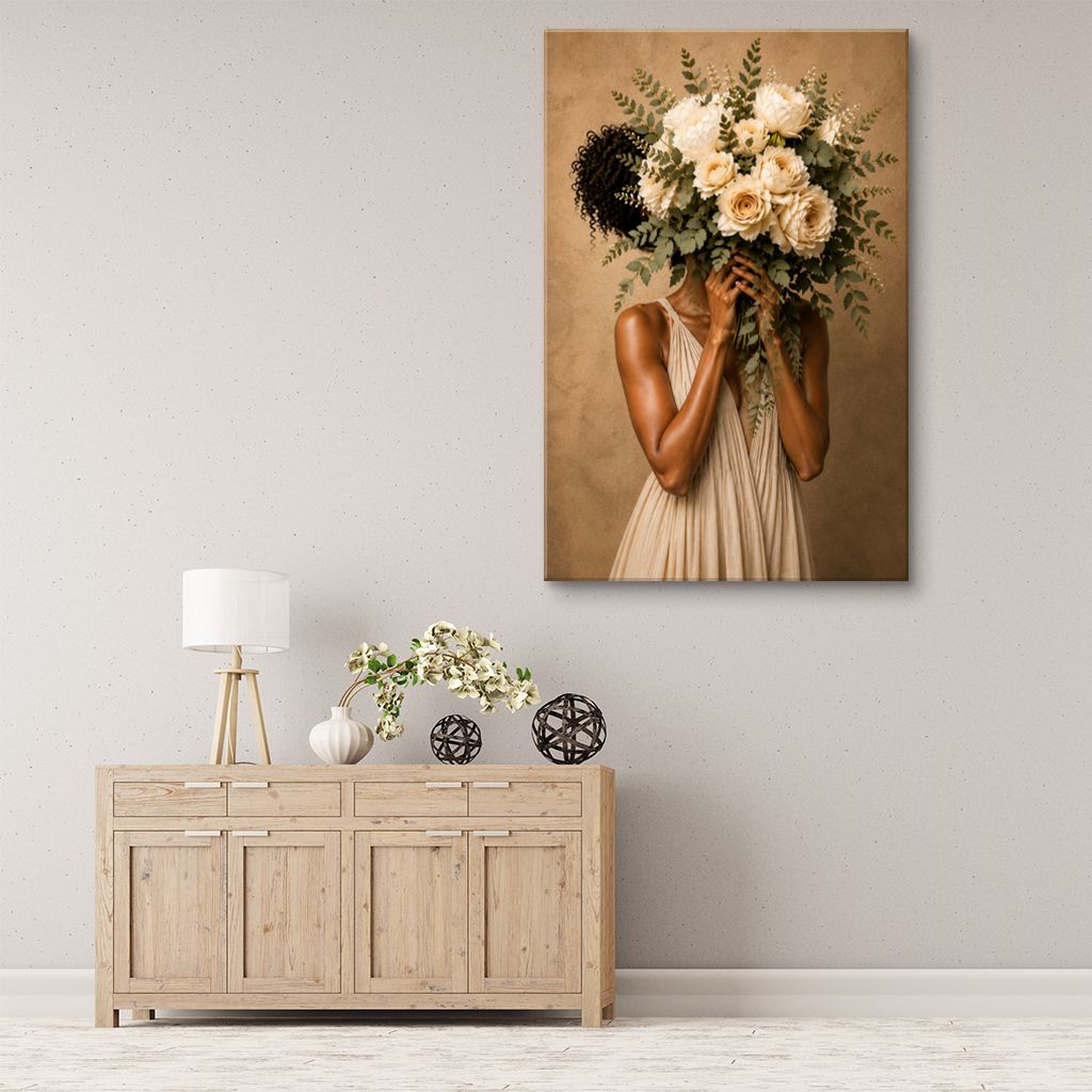 Kylee With Flowers Canvas Wall Art Print
