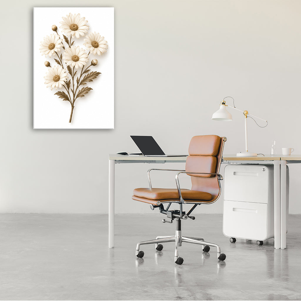 Dried Daisies Canvas Wall Art Print