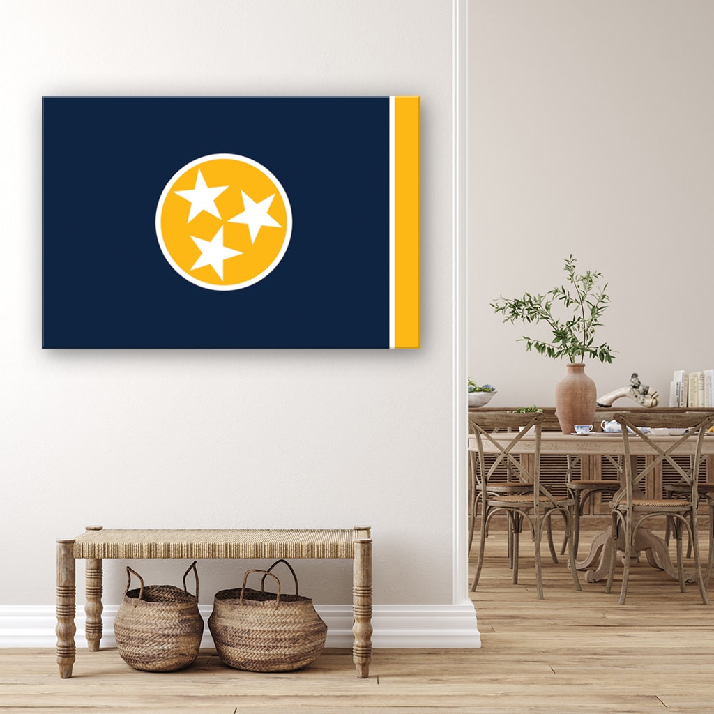 Navy & Gold Tennessee Flag Canvas Wall Art Print