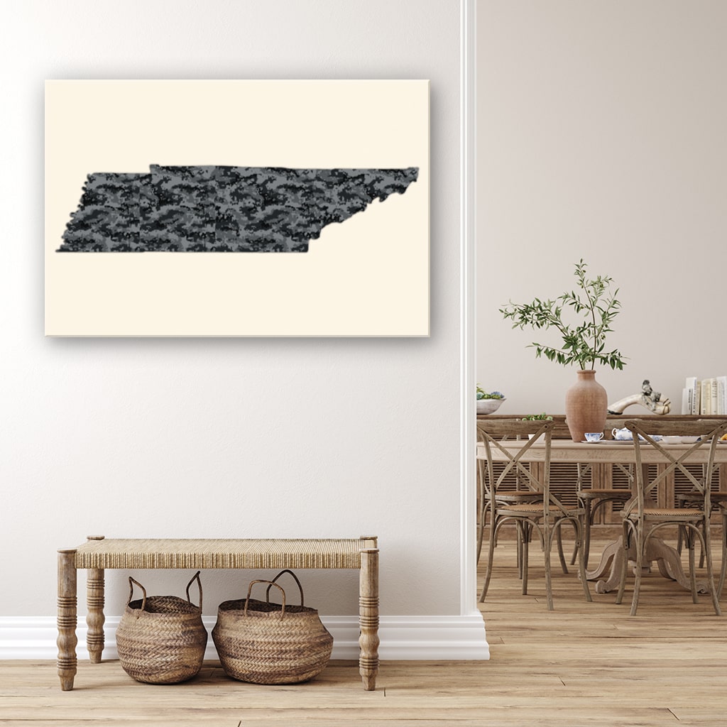 Tennessee Digital Camo Silhouette Canvas Wall Art Print