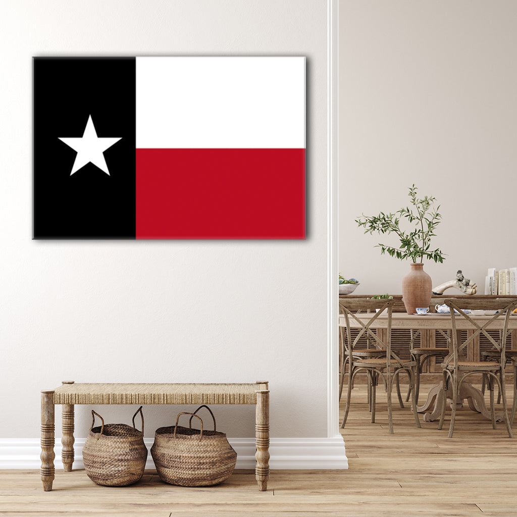 Red and Black Texas Flag Canvas Wall Art Print