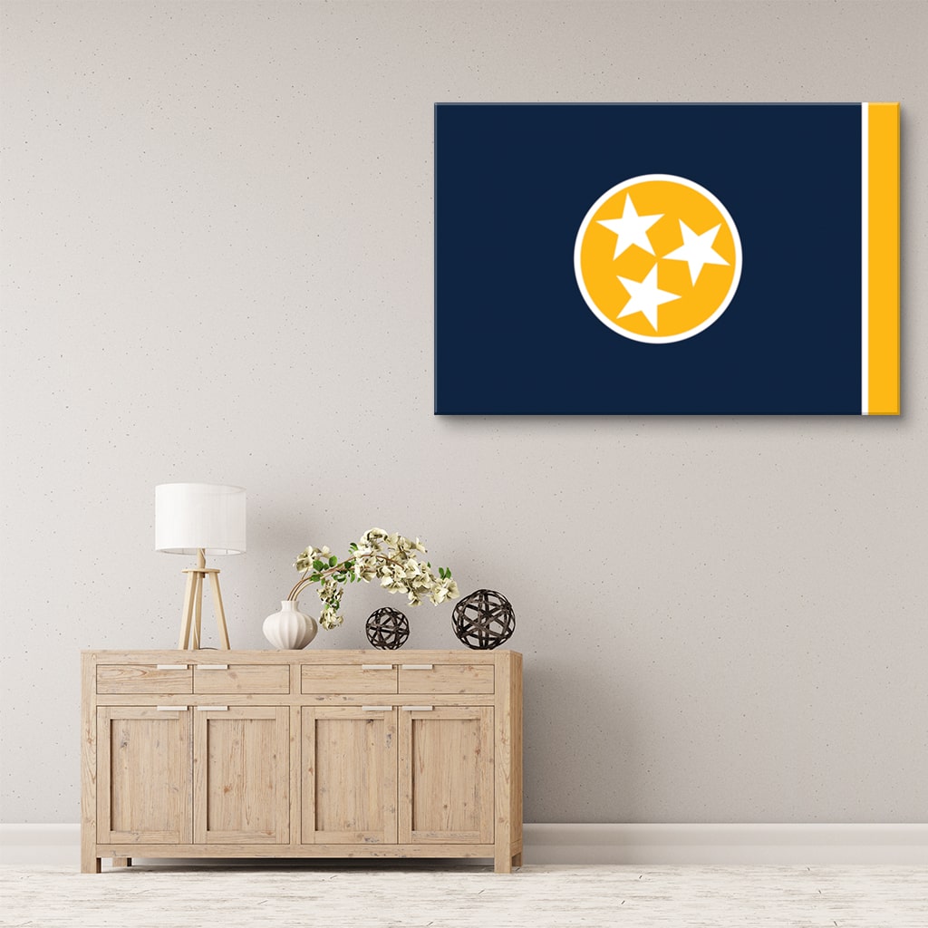 Navy & Gold Tennessee Flag Canvas Wall Art Print