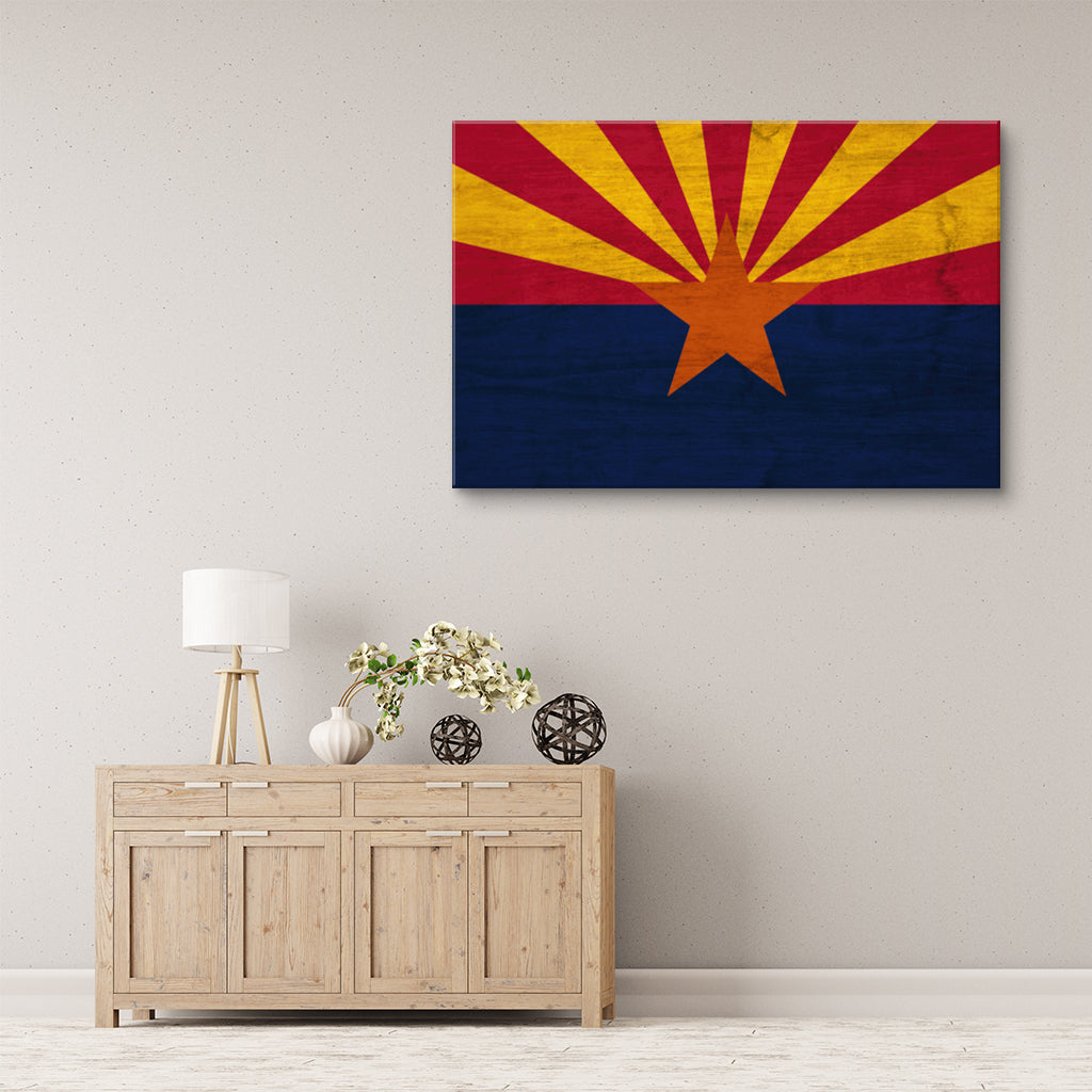 Rustic Arizona Canvas Flag Art Print