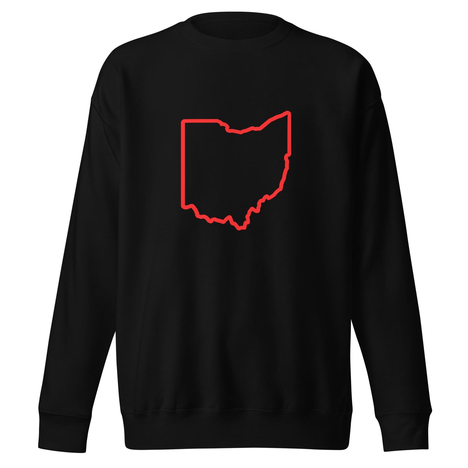 Red Ohio Outline Crewneck Sweatshirt
