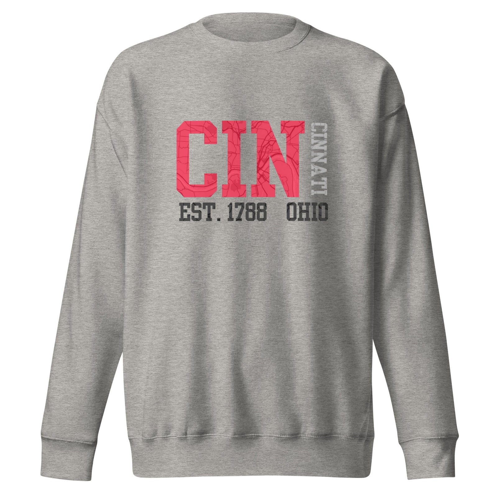 Cincinnati Map Crewneck Sweatshirt