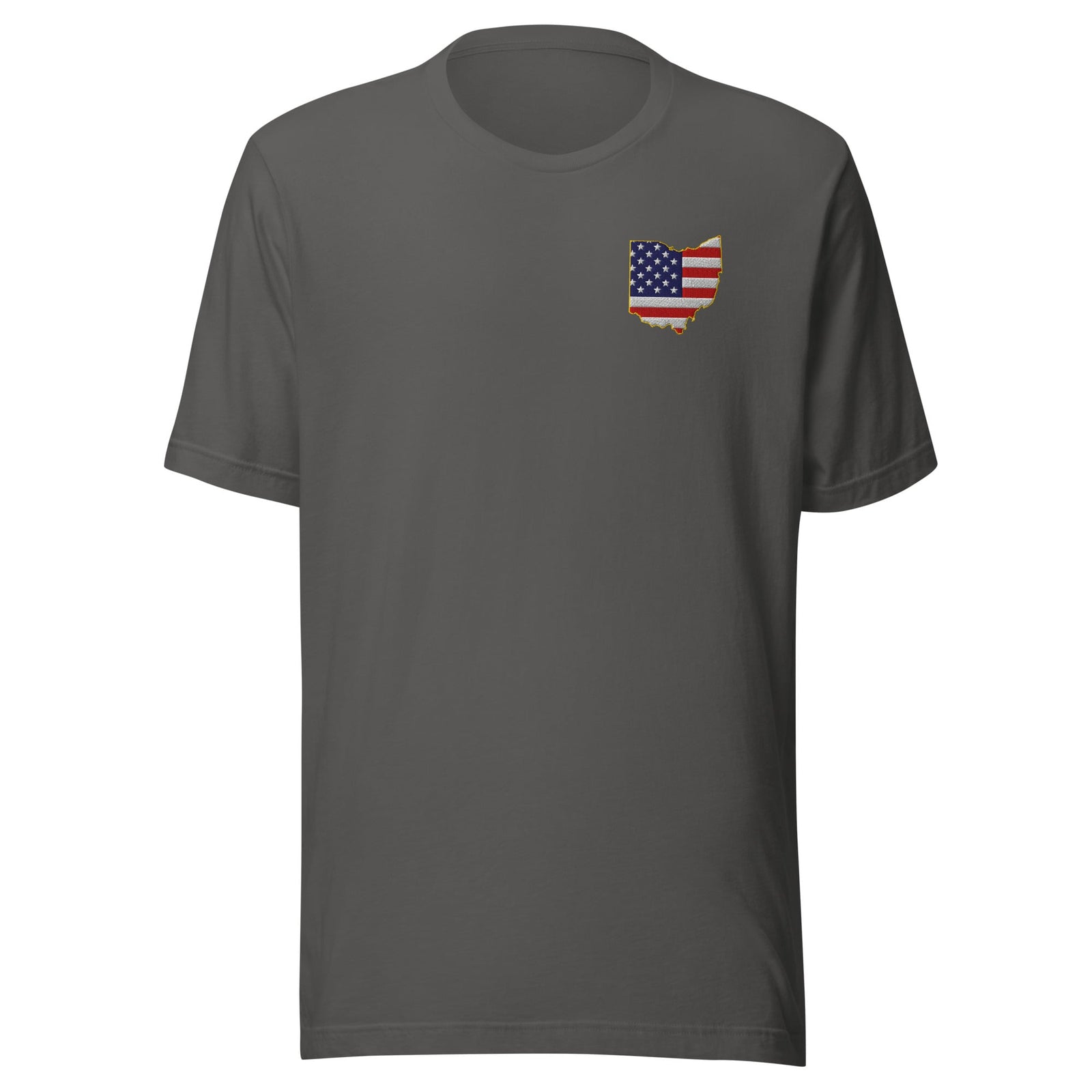Embroidered Ohio American Flag T Shirt