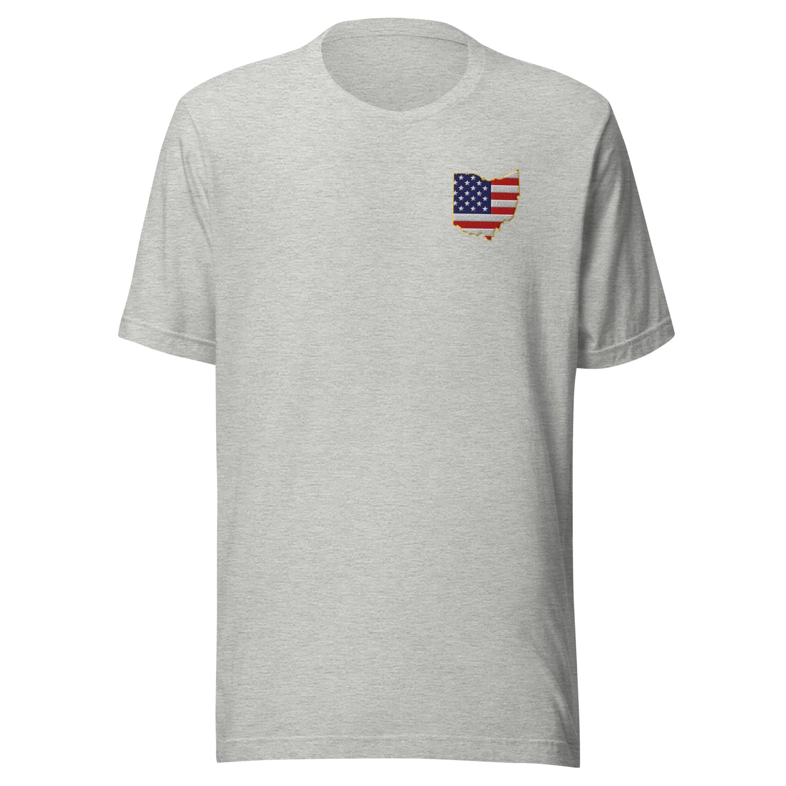 Embroidered Ohio American Flag T Shirt