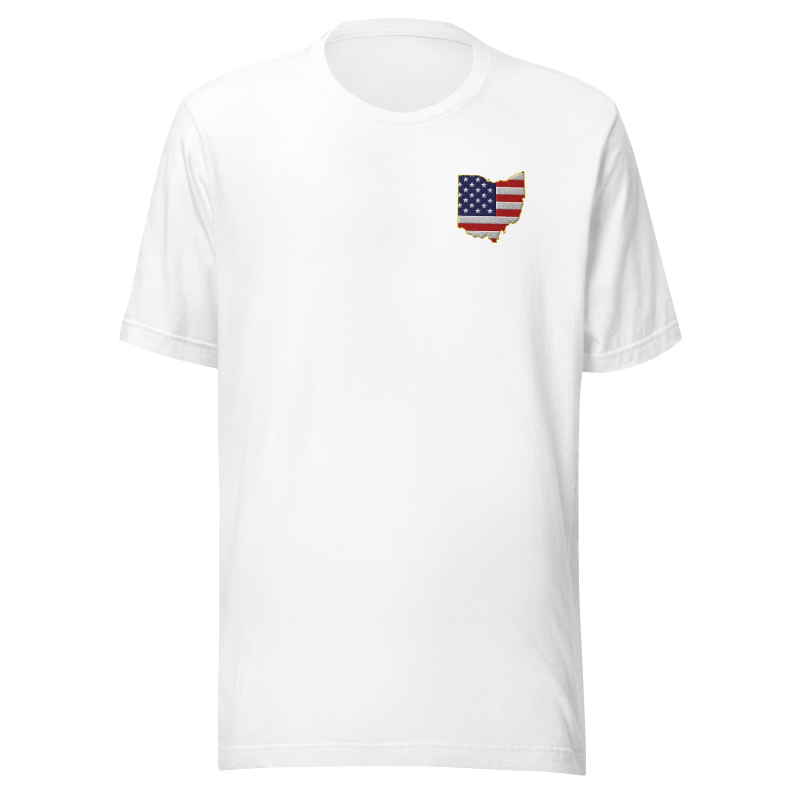 Embroidered Ohio American Flag T Shirt