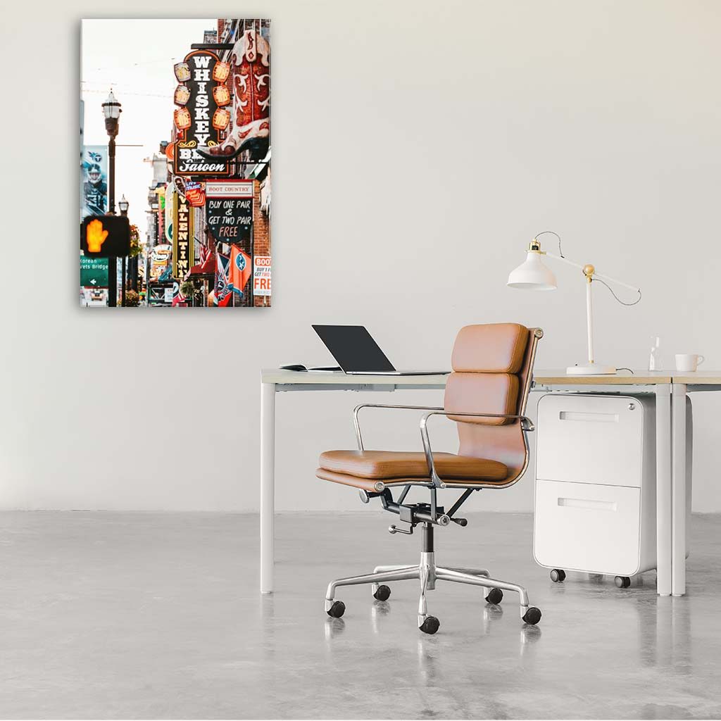 Nashville Lower Broadway Canvas Wall Art Print