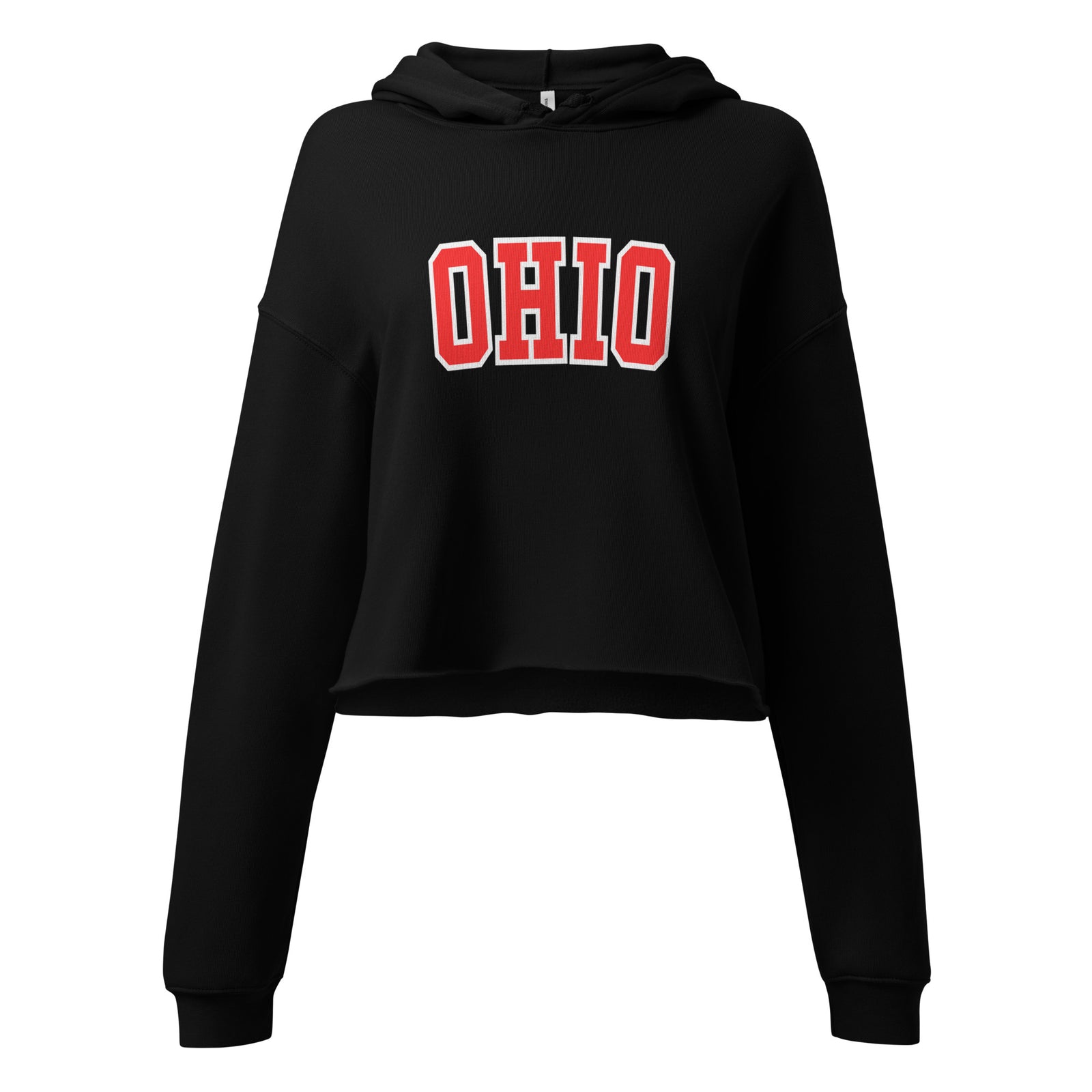 Red Collegiate Ohio Cropped Hoodie