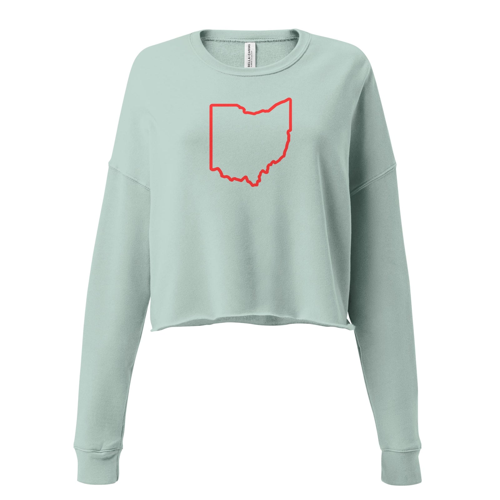 Red Ohio Outline Cropped Sweatshirt