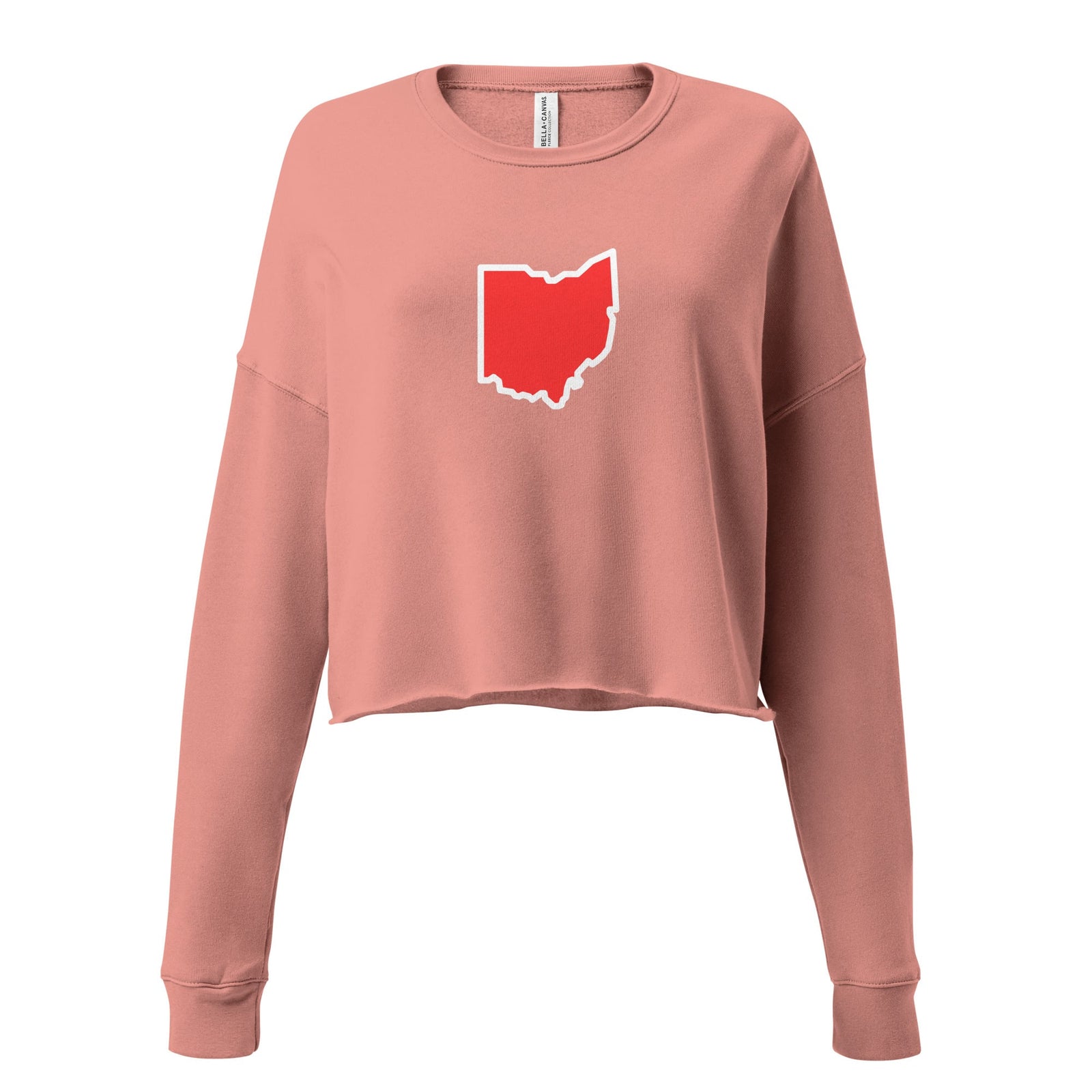 Red Ohio Border Cropped Sweatshirt