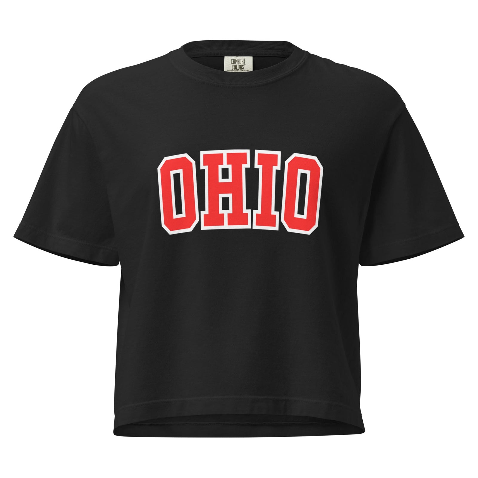 Red Collegiate Ohio Cropped T Shirt
