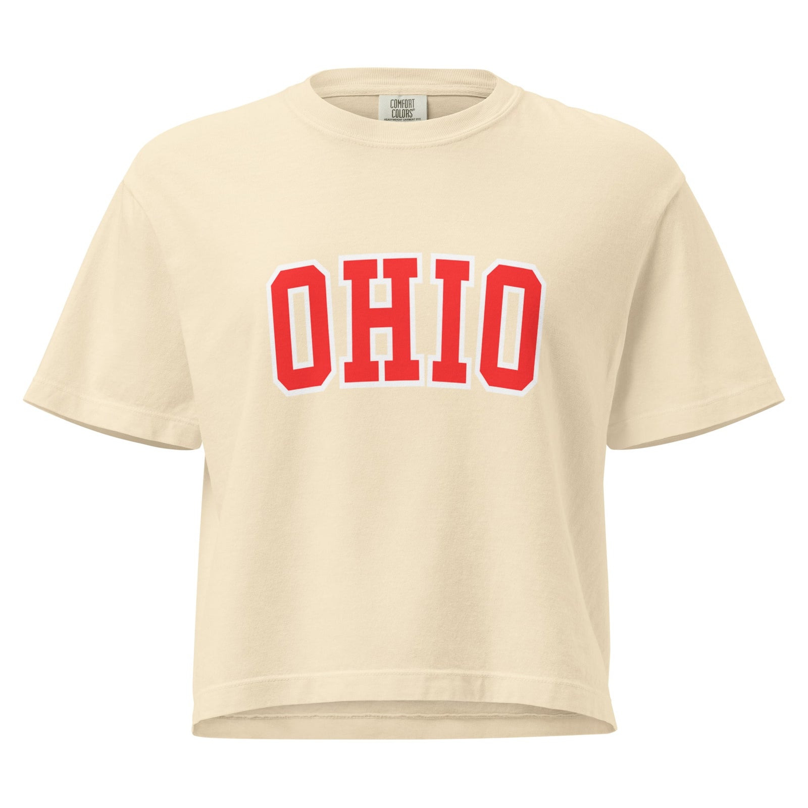 Red Collegiate Ohio Cropped T Shirt