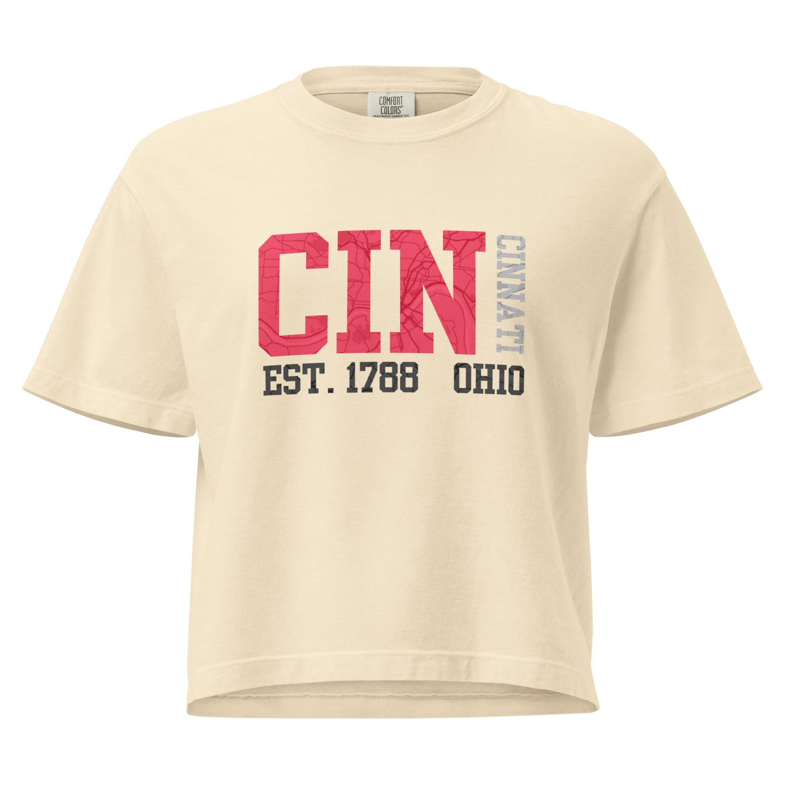 Cincinnati Map Cropped T Shirt