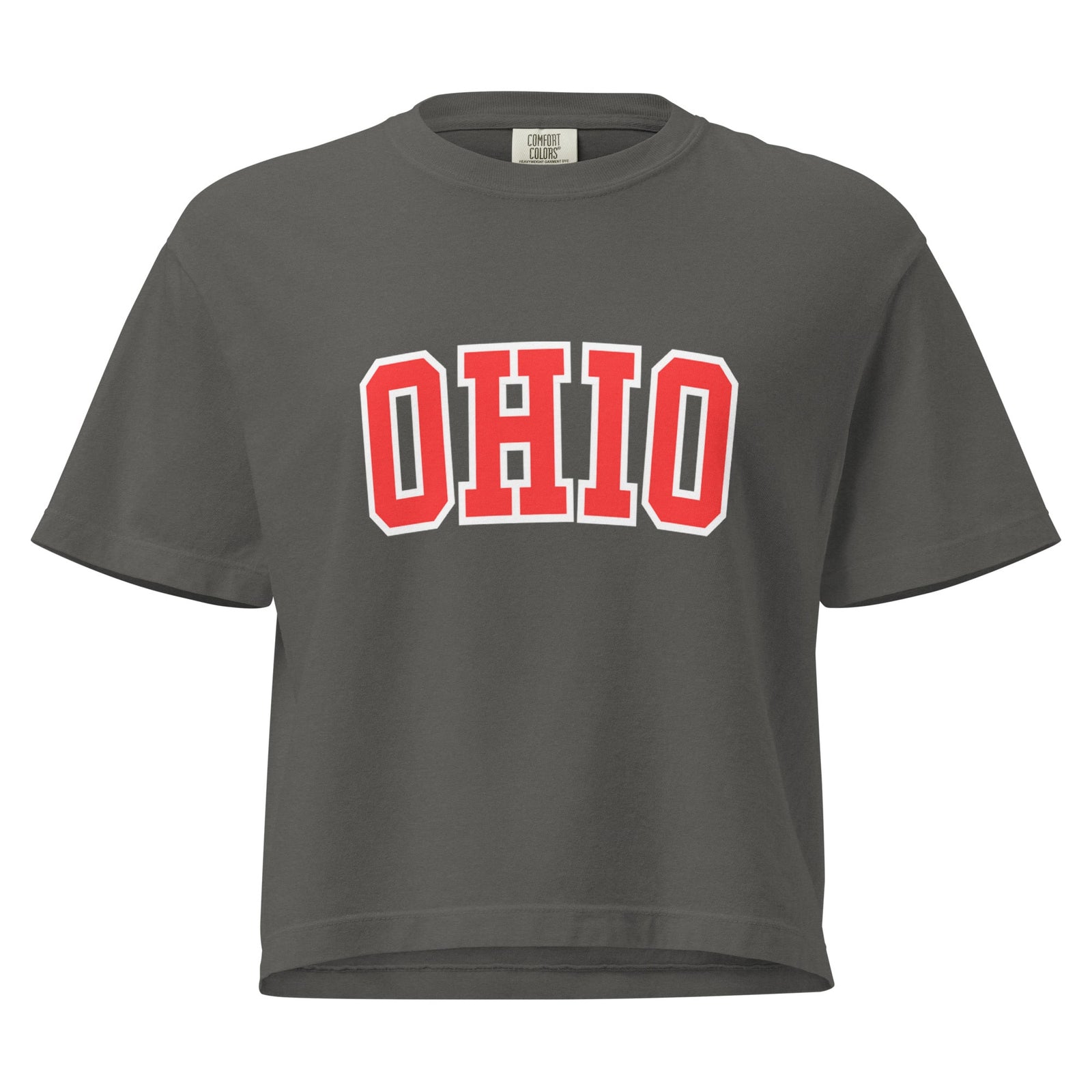 Red Collegiate Ohio Cropped T Shirt