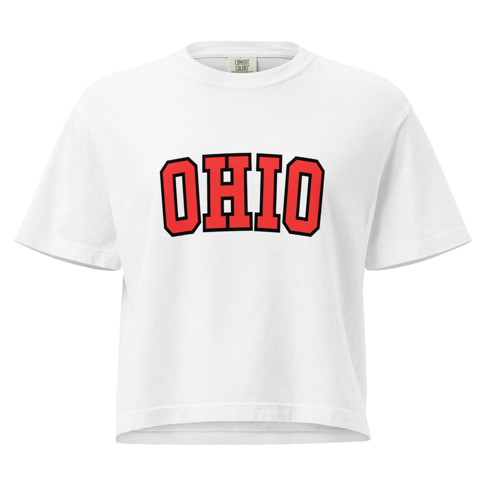 Red Collegiate Ohio Cropped T Shirt