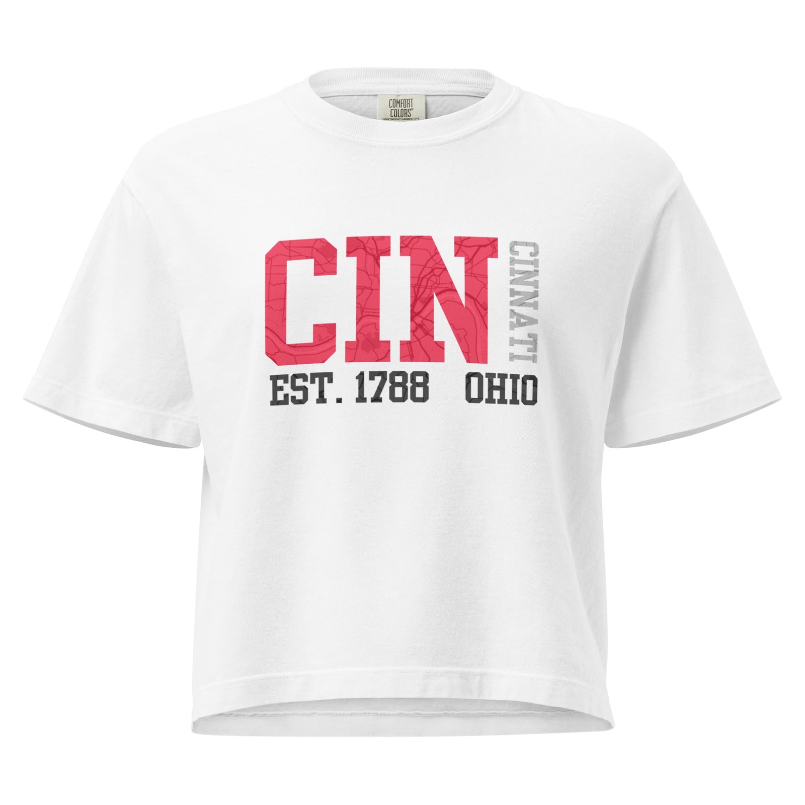 Cincinnati Map Cropped T Shirt