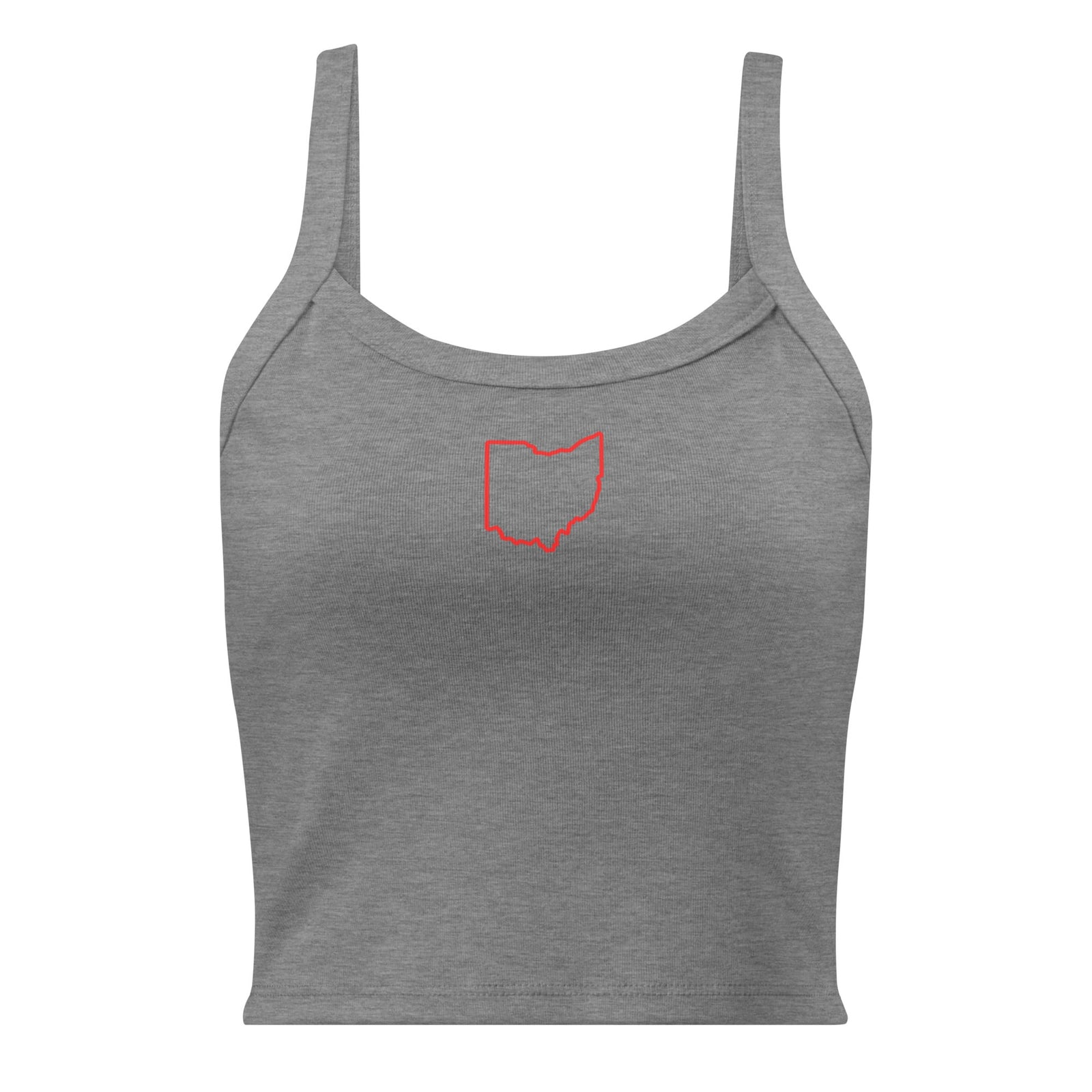 Red Ohio Outline Cropped Tank Top