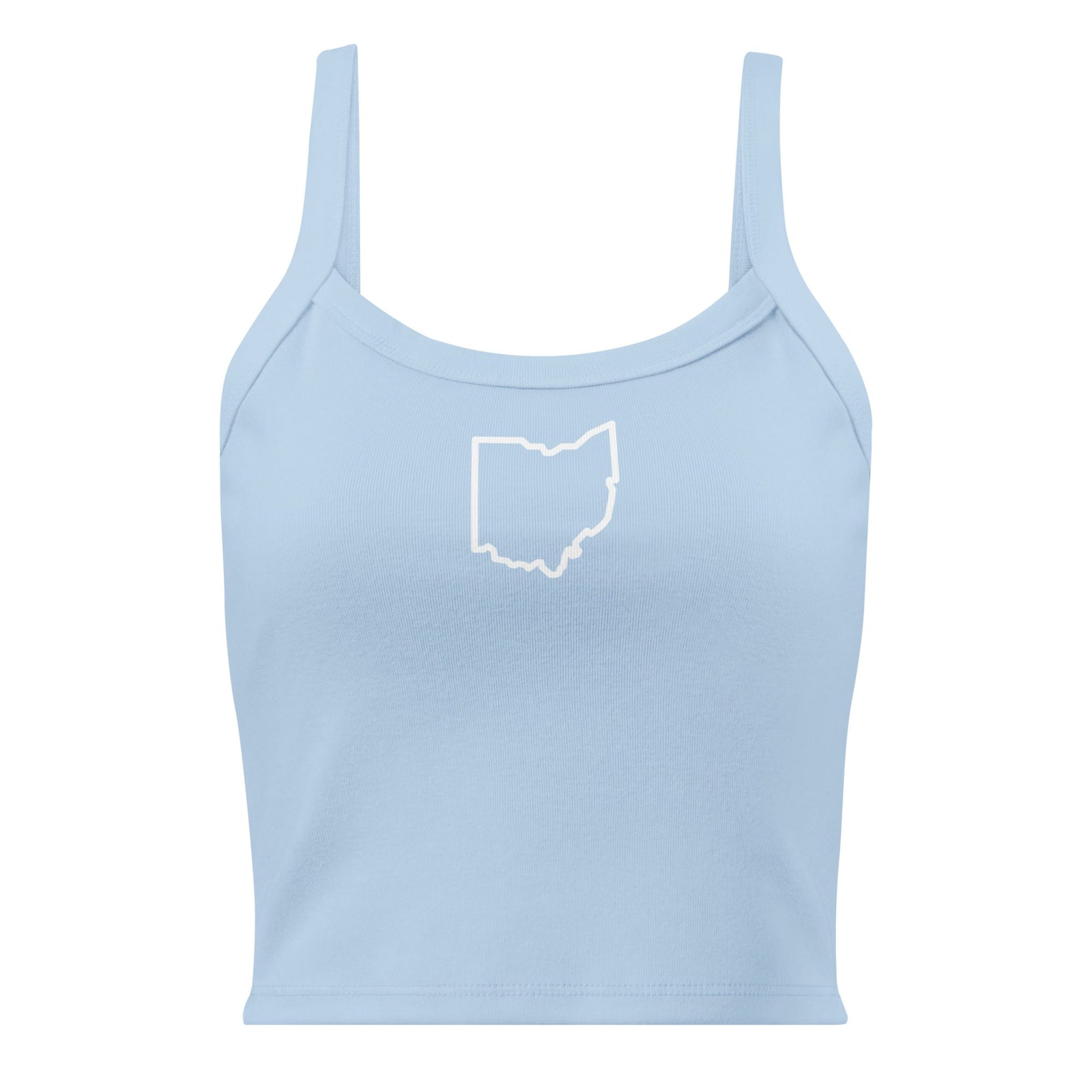White Ohio Outline Cropped Tank Top
