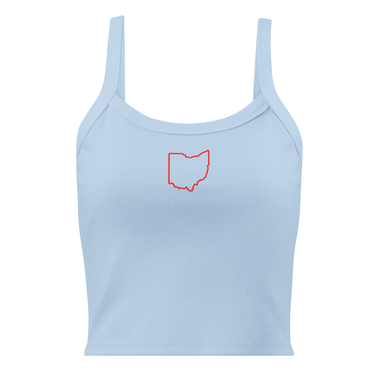 Red Ohio Outline Cropped Tank Top