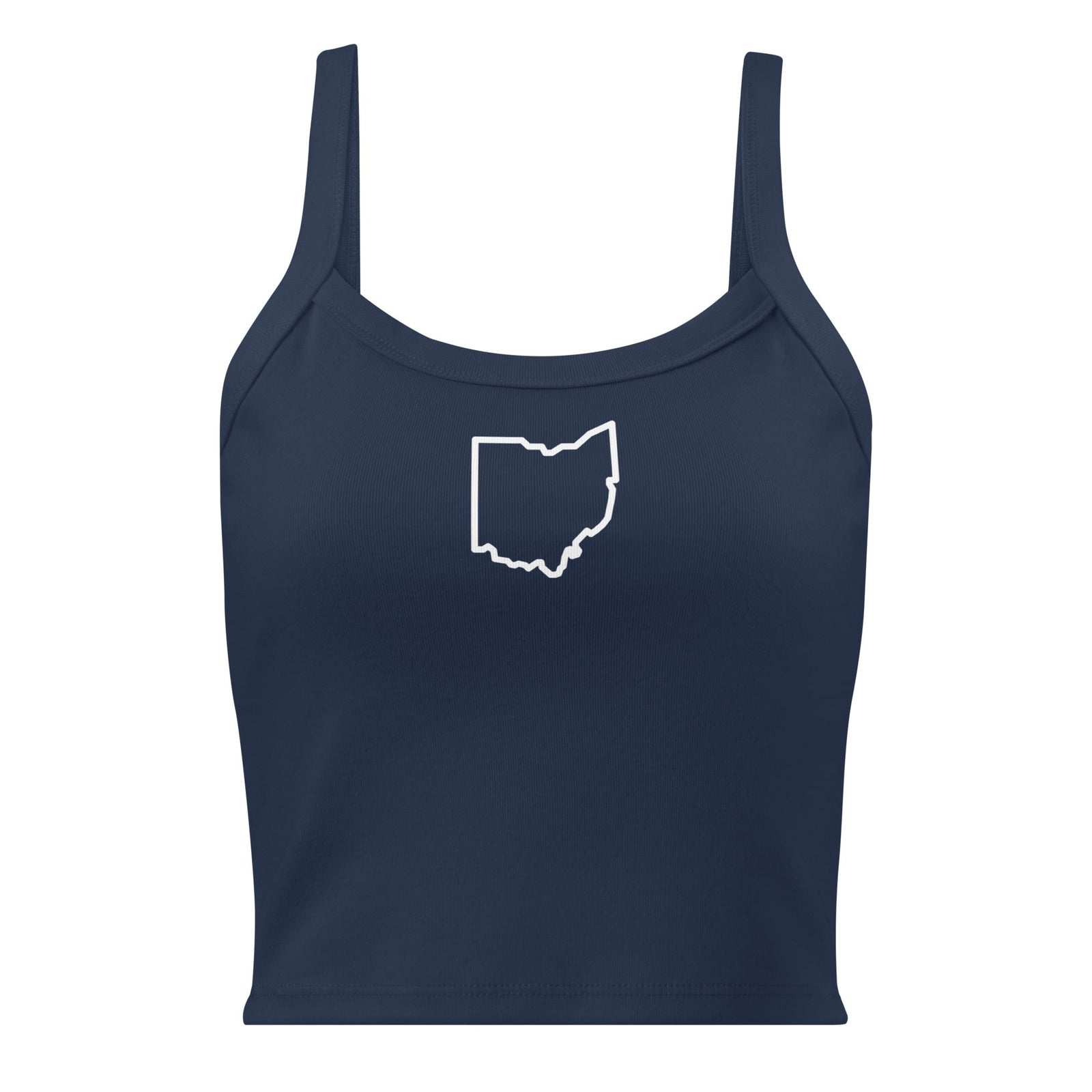 White Ohio Outline Cropped Tank Top