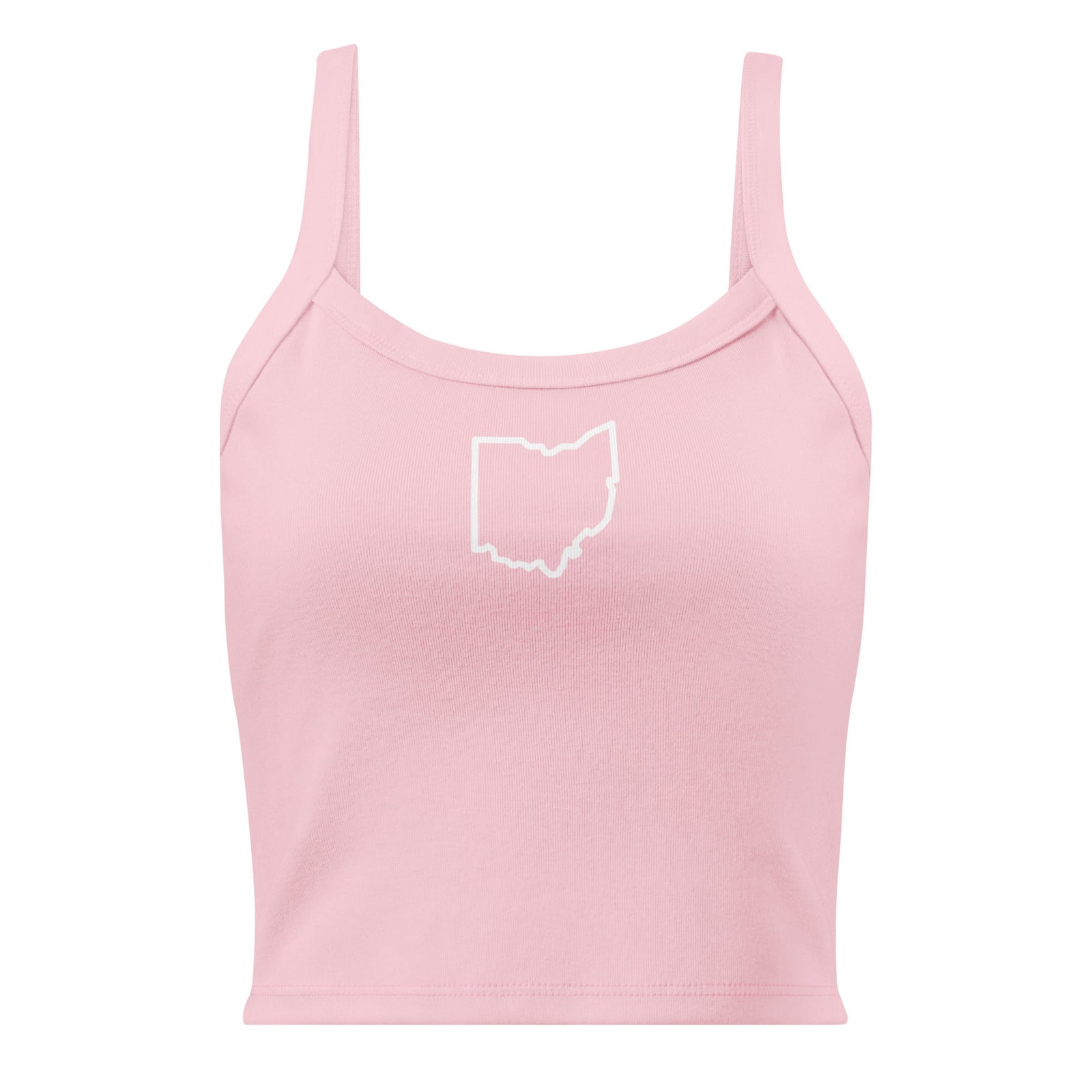 White Ohio Outline Cropped Tank Top