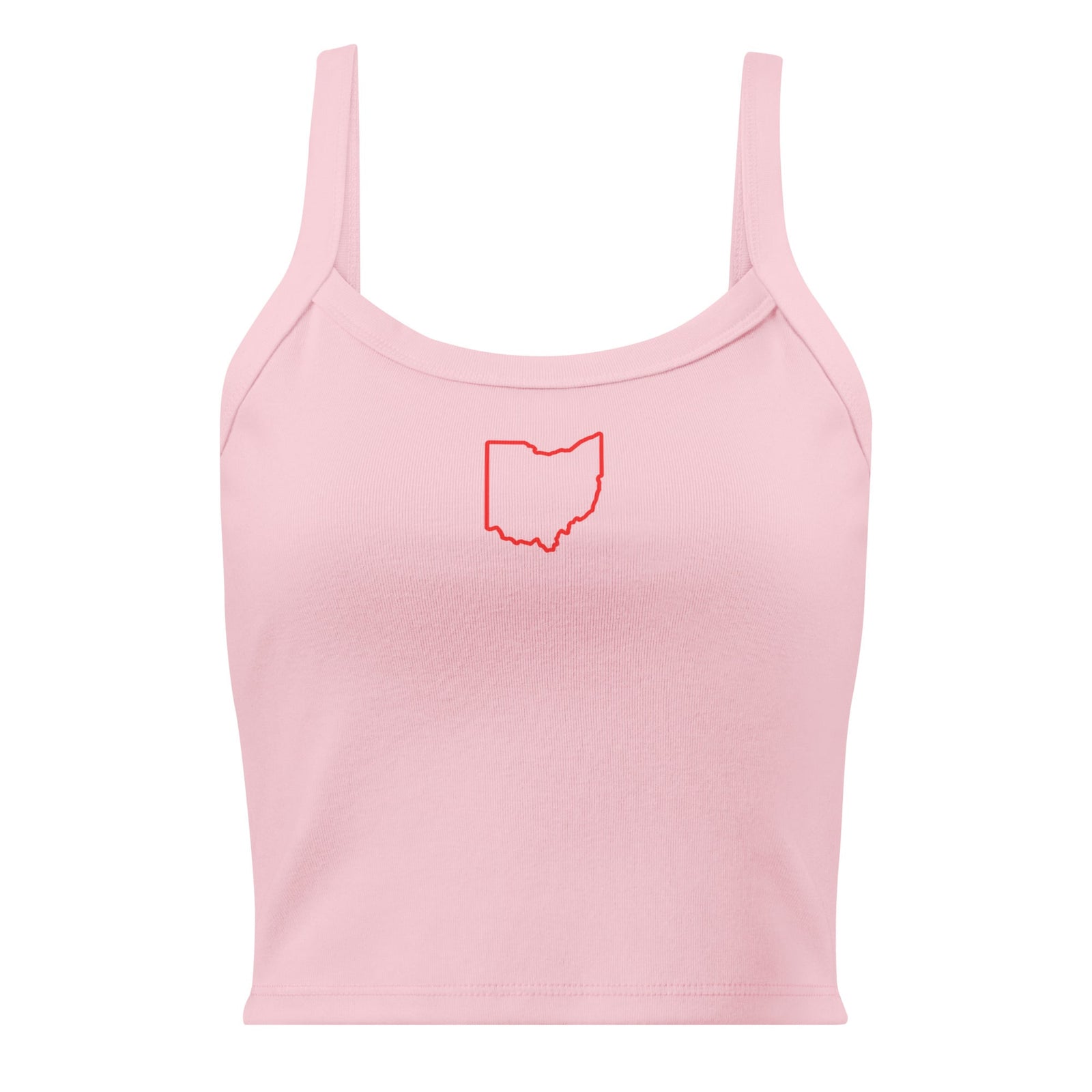Red Ohio Outline Cropped Tank Top