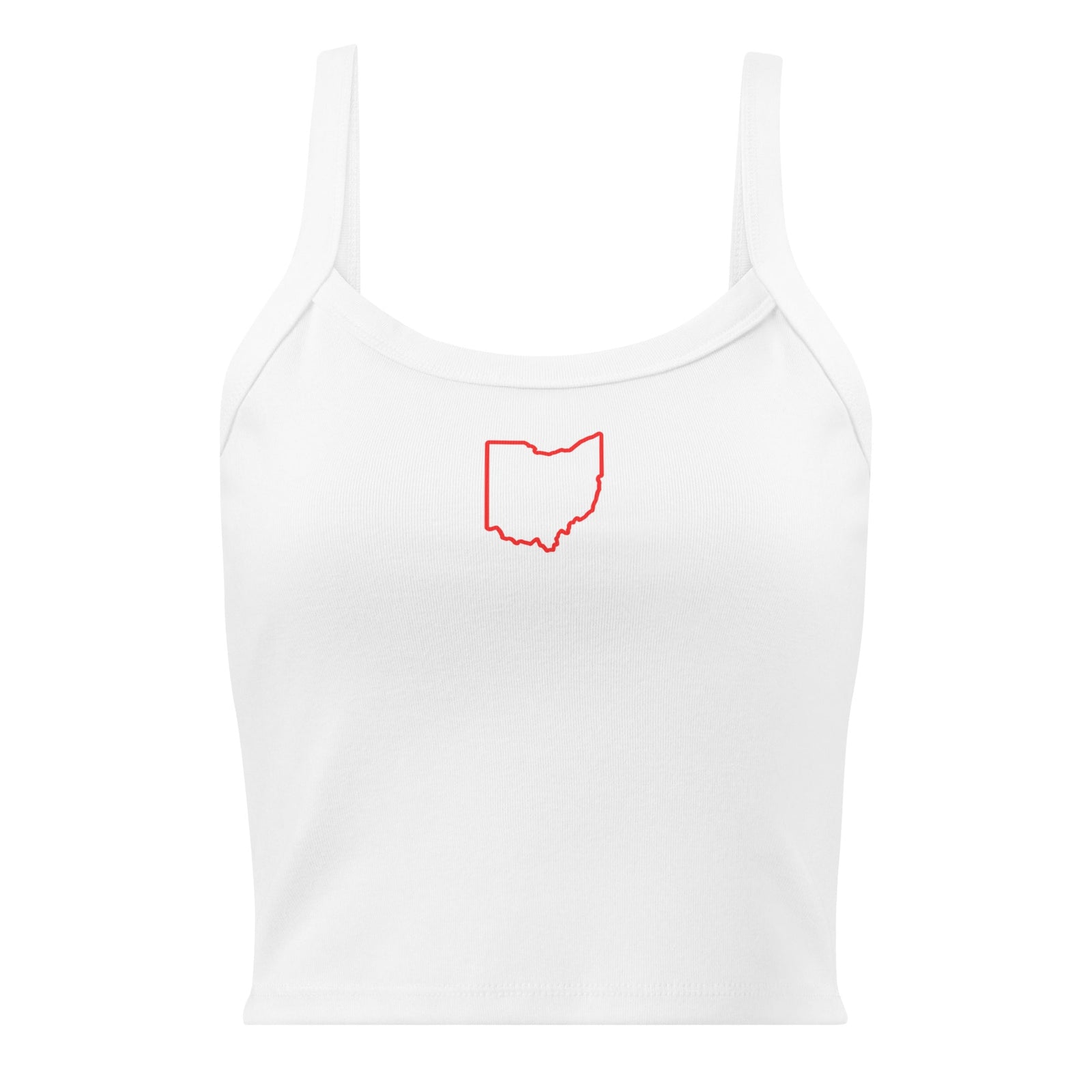Red Ohio Outline Cropped Tank Top