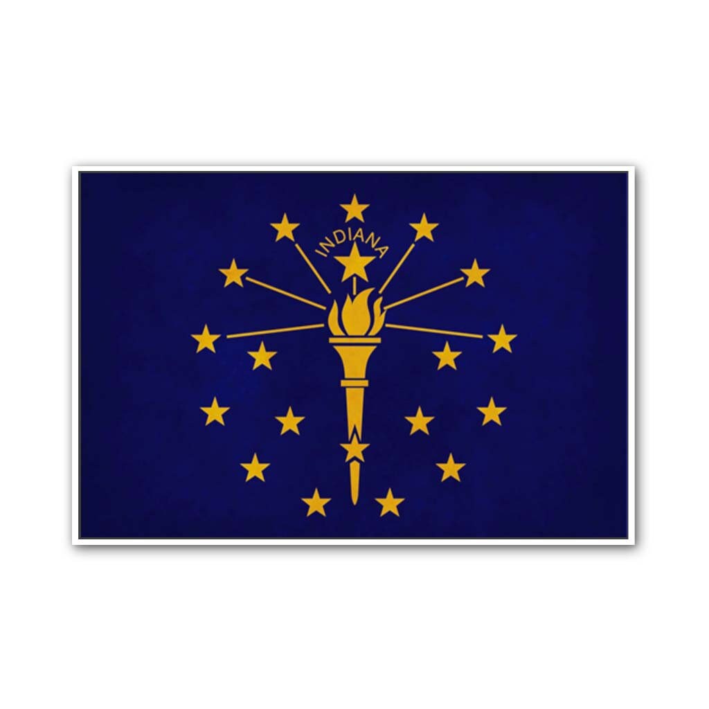 Distressed Indiana Flag Canvas Art Print