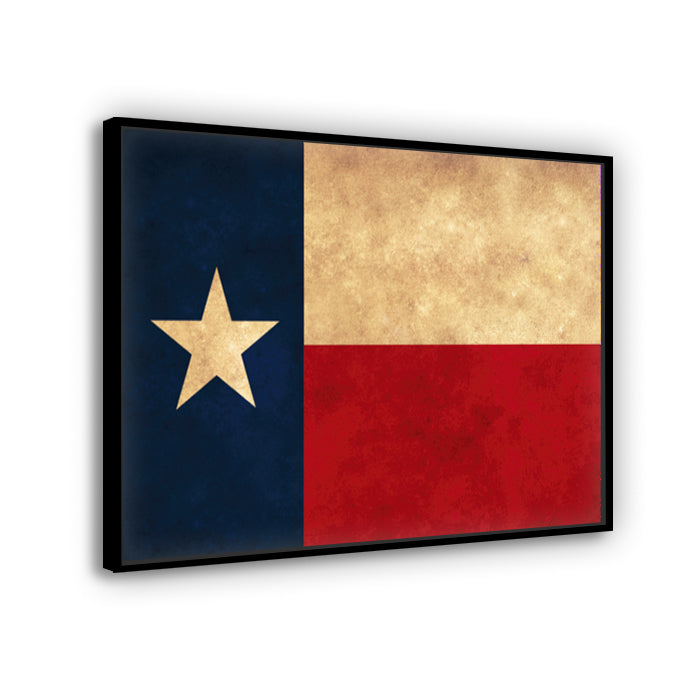 Distressed Texas Flag Canvas Wall Art Print