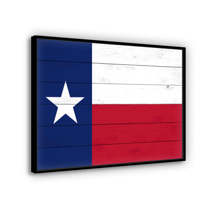 Wooden Blend Texas Flag Canvas Wall Art Print