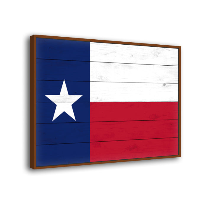 Wooden Blend Texas Flag Canvas Wall Art Print