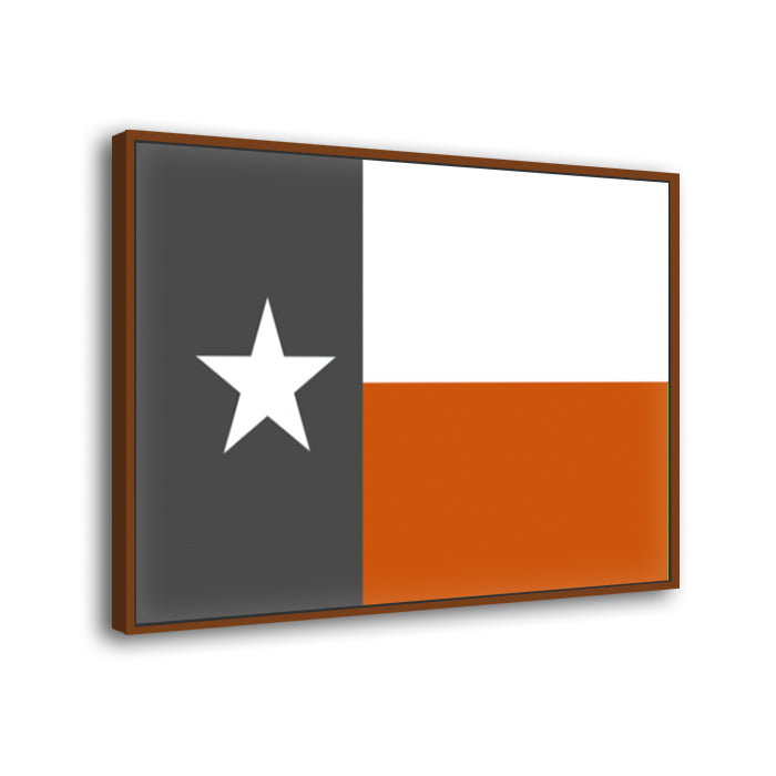 Burnt Orange and Gray Texas Flag Canvas Wall Art Print