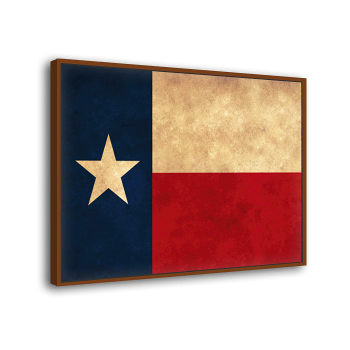 Distressed Texas Flag Canvas Wall Art Print