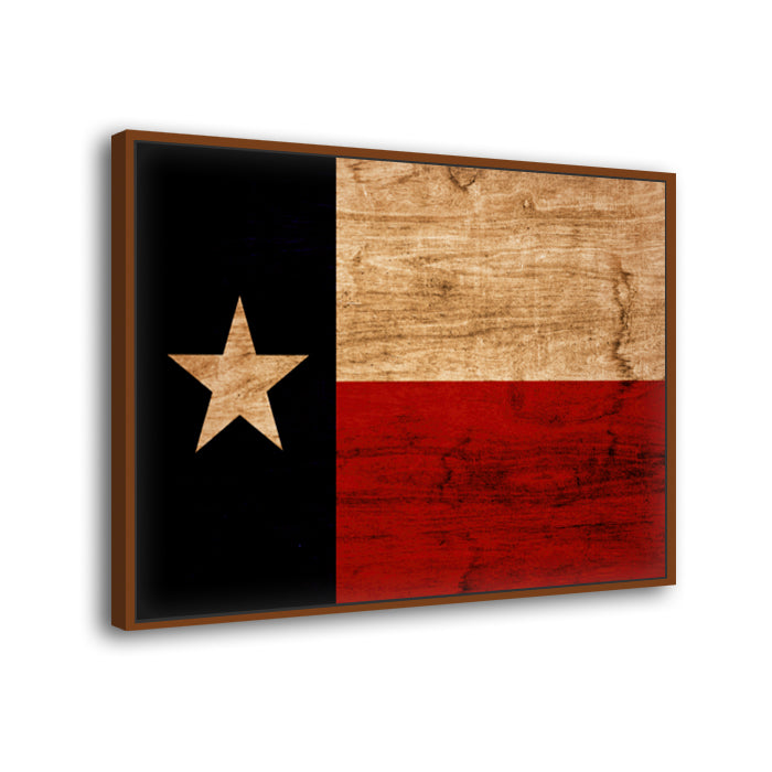 Rustic Texas Flag Canvas Wall Art Print