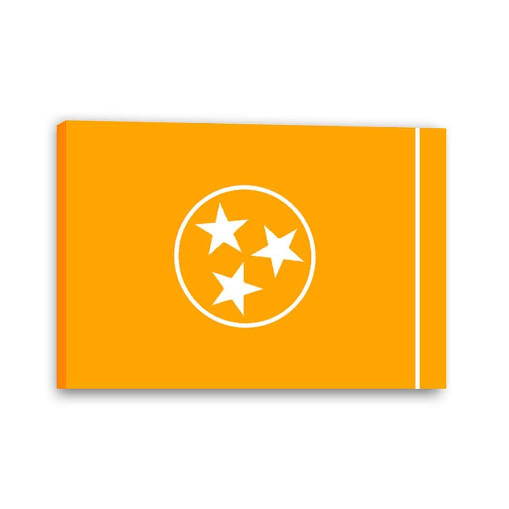 Orange & White Tennessee Flag Canvas Wall Art Print