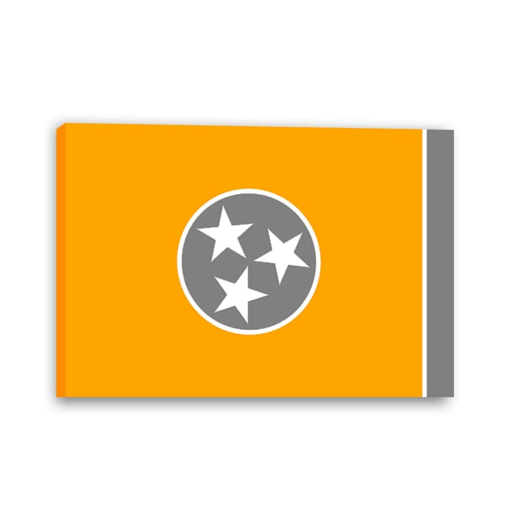 Orange & Gray Tennessee Flag Canvas Wall Art Print