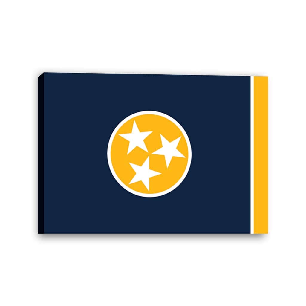 Navy & Gold Tennessee Flag Canvas Wall Art Print
