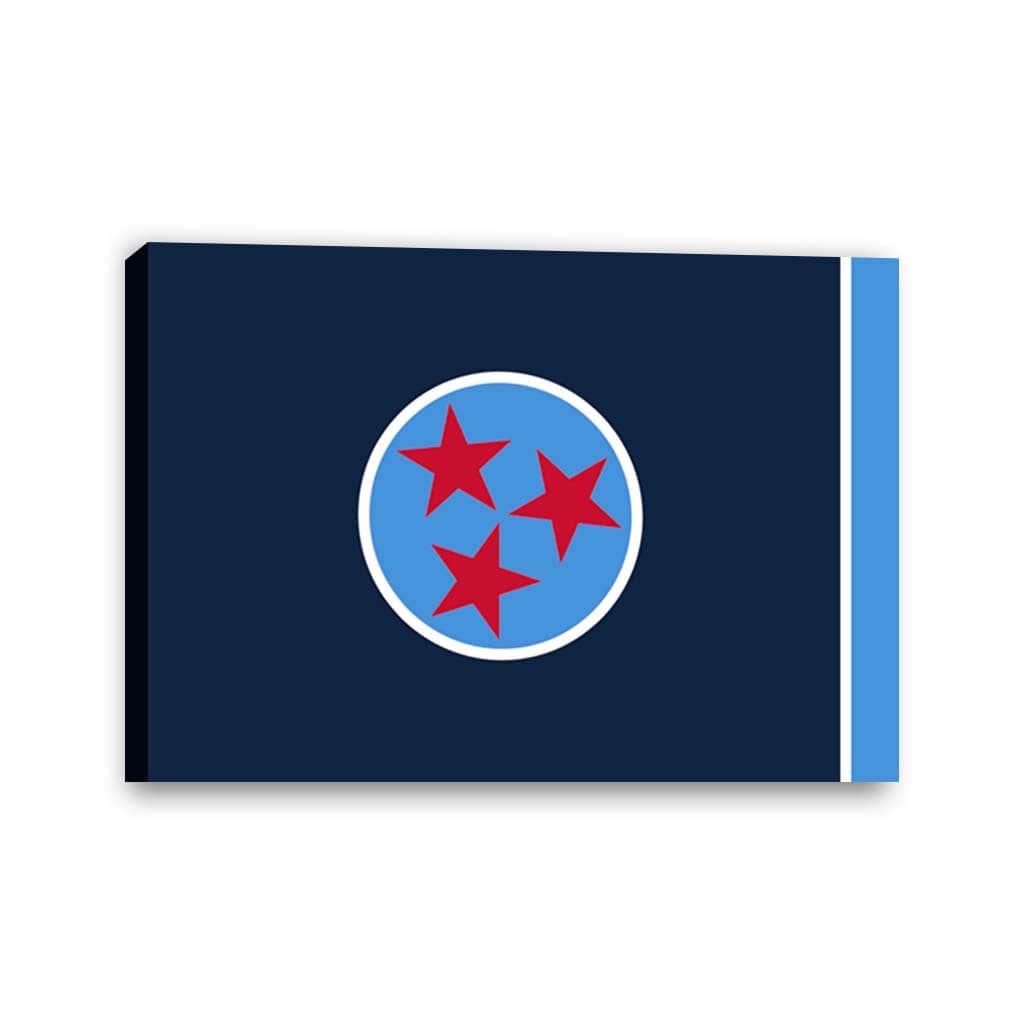 Navy & Teal Tennessee Flag Canvas Wall Art Print