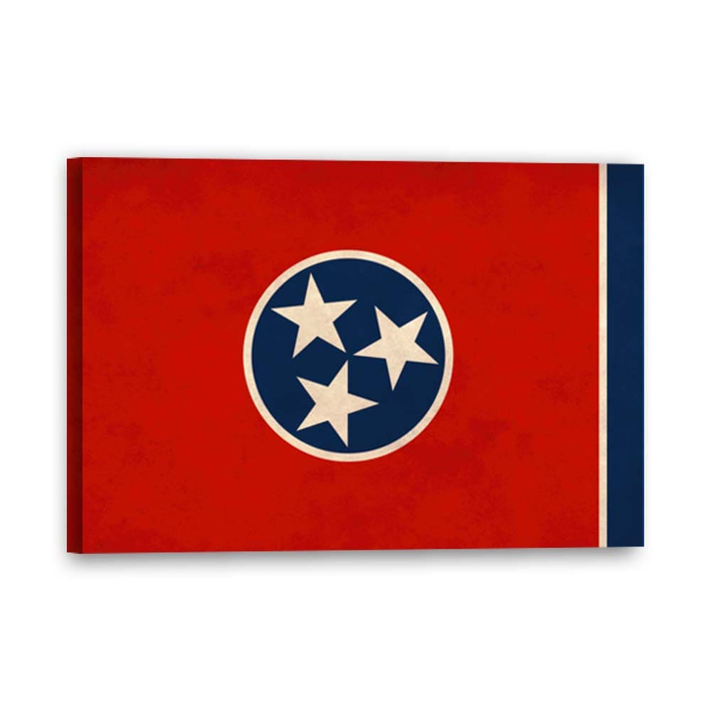 Distressed Tennessee Flag Canvas Wall Art Print