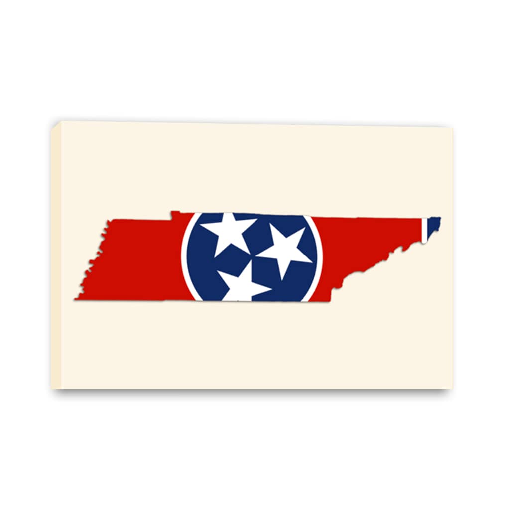 Tennessee Flag Silhouette Canvas Wall Art Print