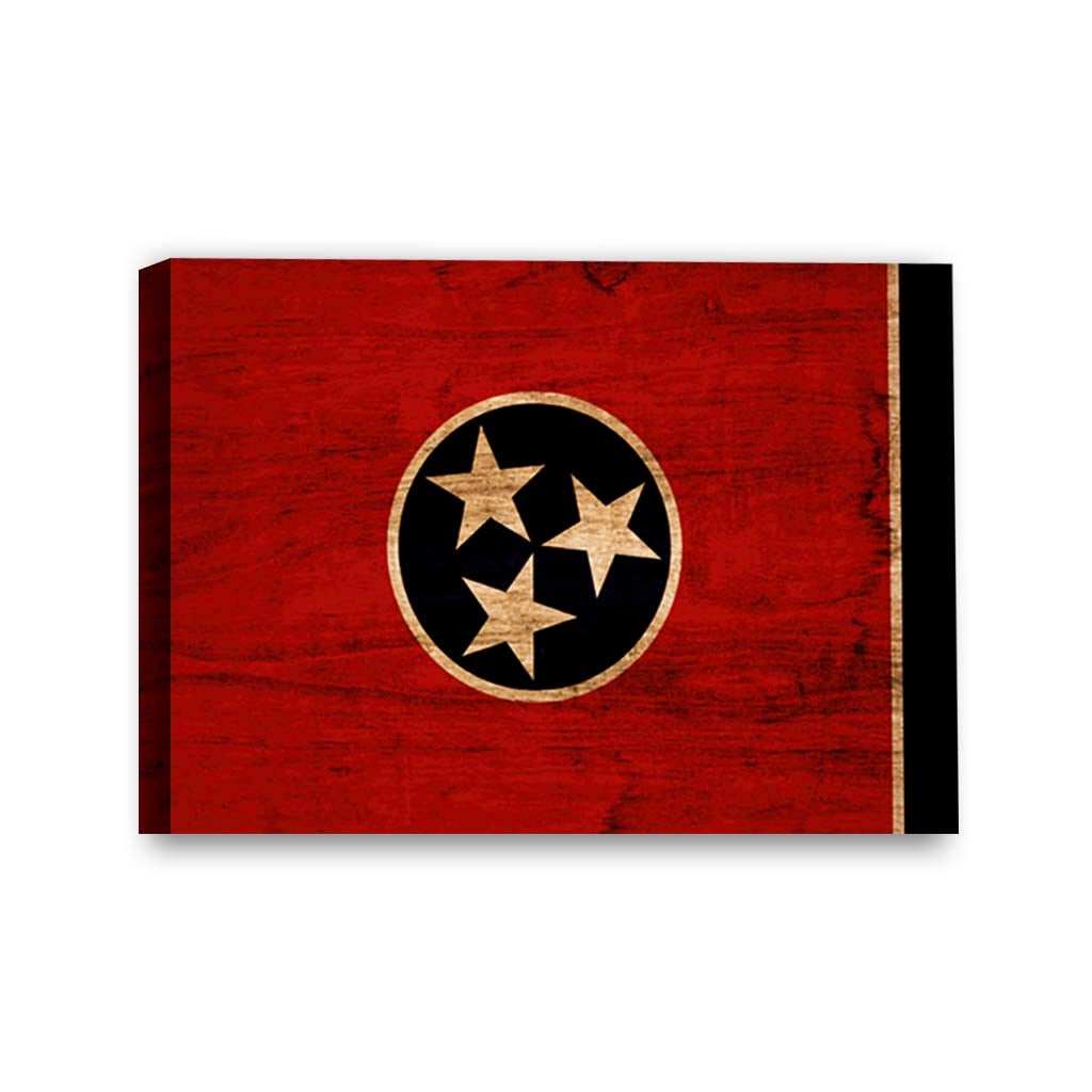 Rustic Tennessee Flag Canvas Wall Art Print
