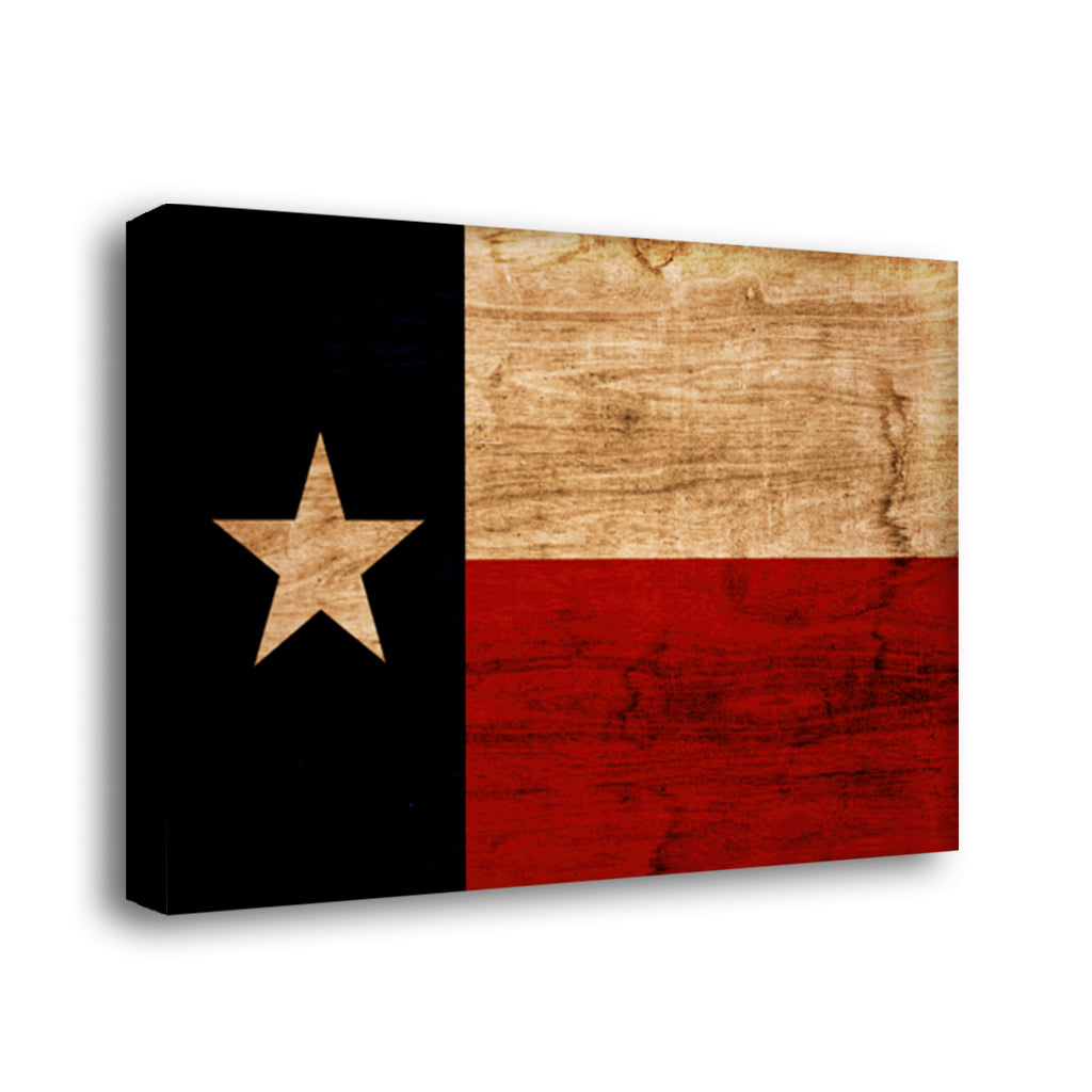 Rustic Texas Flag Canvas Wall Art Print
