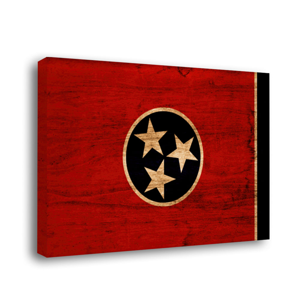 Rustic Tennessee Flag Canvas Wall Art Print