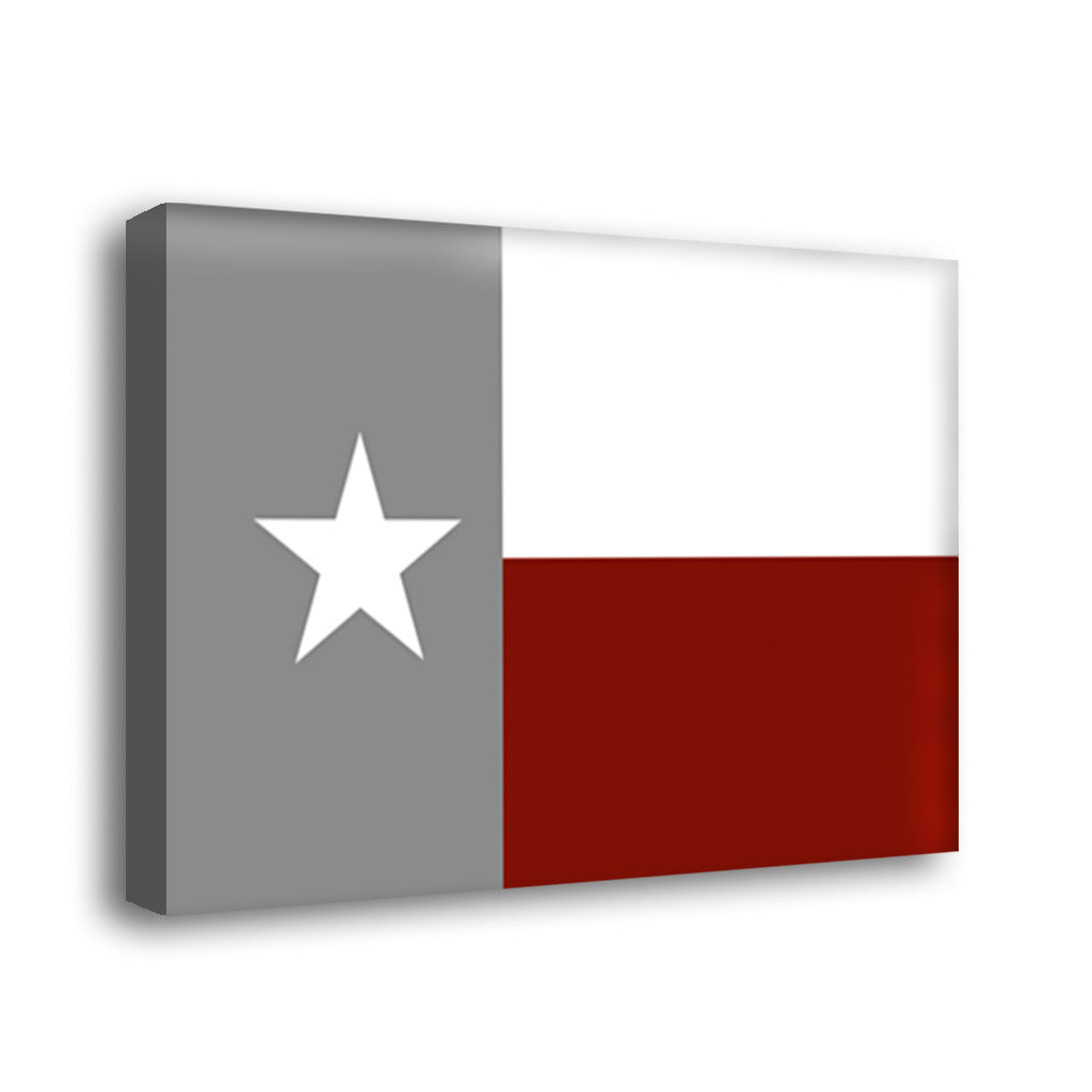 Maroon and White Texas Flag Canvas Wall Art Print