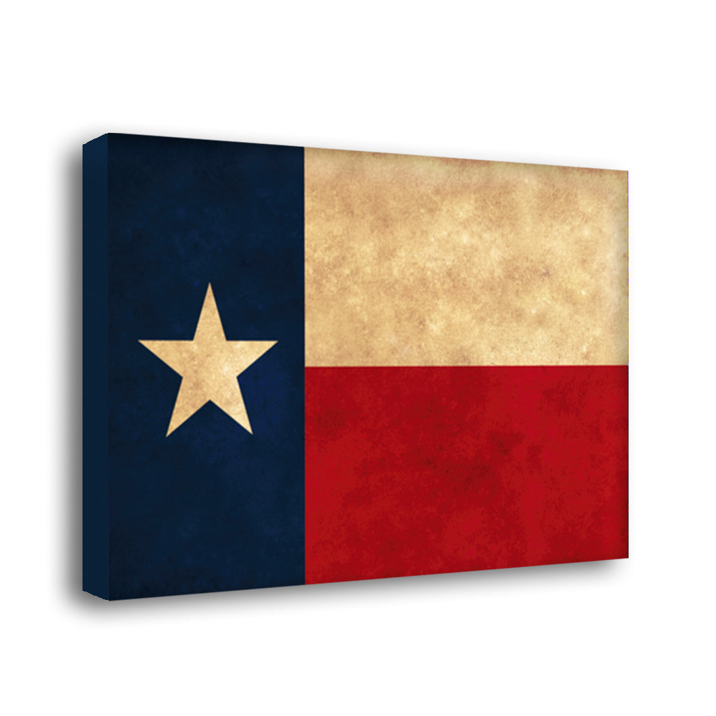 Distressed Texas Flag Canvas Wall Art Print