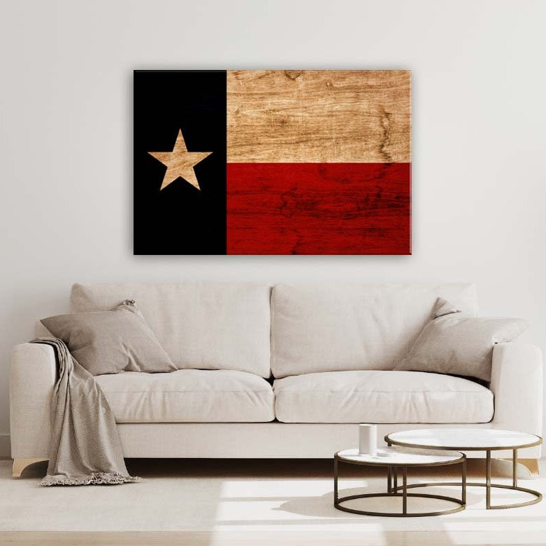 Rustic Texas Flag Canvas Wall Art Print