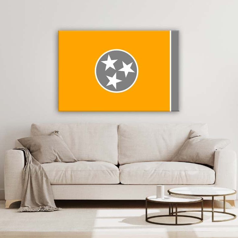 Orange & Gray Tennessee Flag Canvas Wall Art Print
